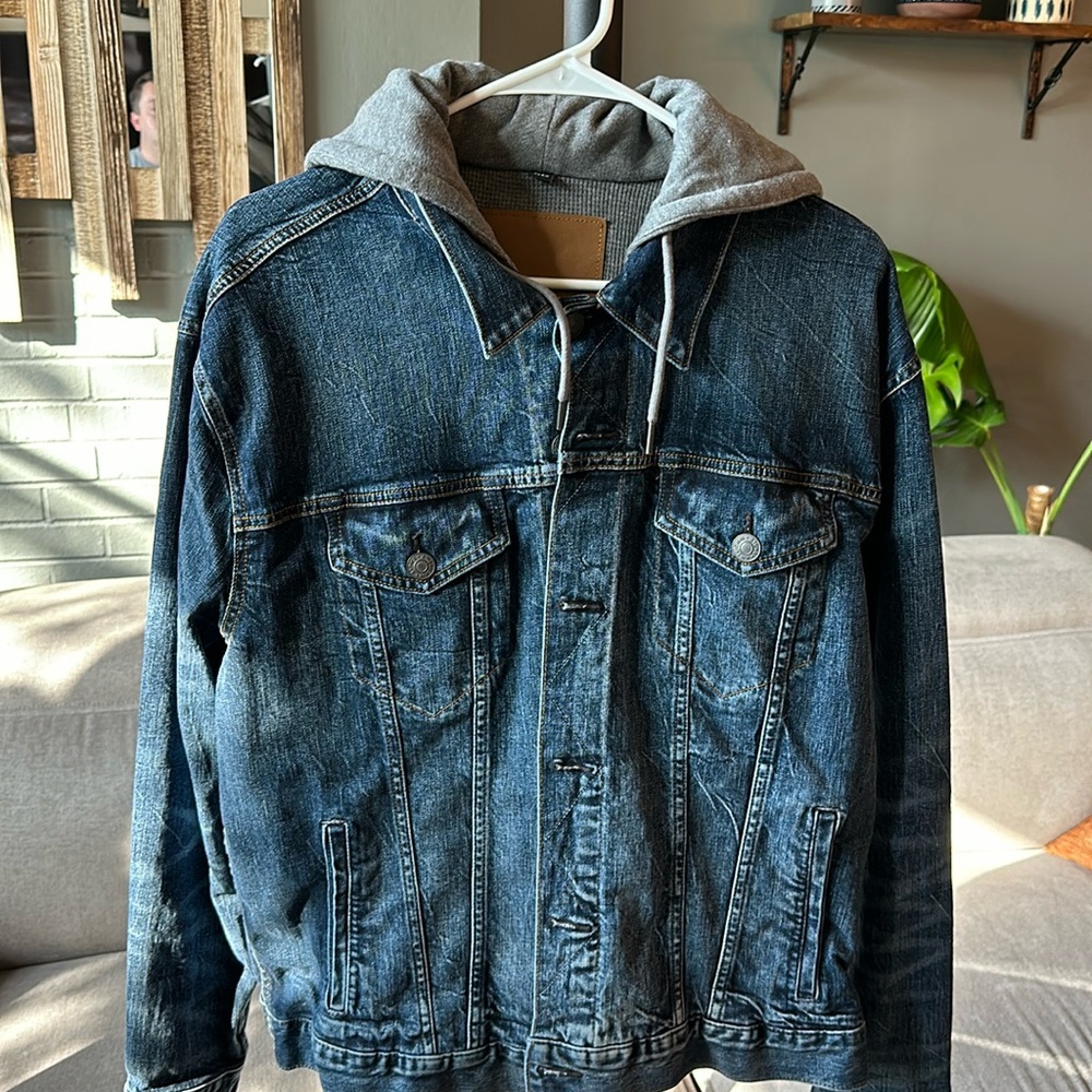 American Eagle Hooded Denim Trucker Jacket